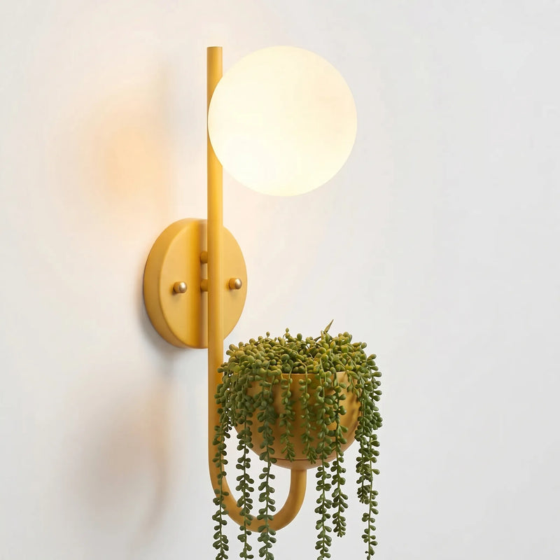 Scandinavian Wall Sconce With Planter -  Verdura