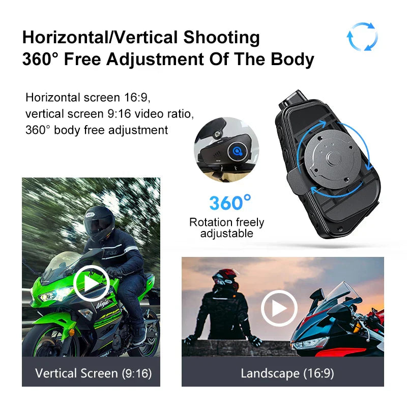 Bluetooth Motorradhelm Kamera 1080P HD wasserdicht – ApexRide
