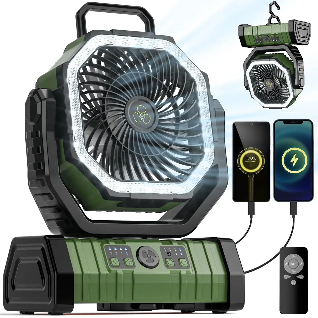 Camping-Fan mit 20.000mAh Batterie, LED-Licht & Fernbedienung – AirMate