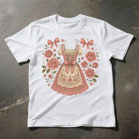 Damen T-Shirt mit Dirndl-Print – RosaBlüte Oktoberfest 2026