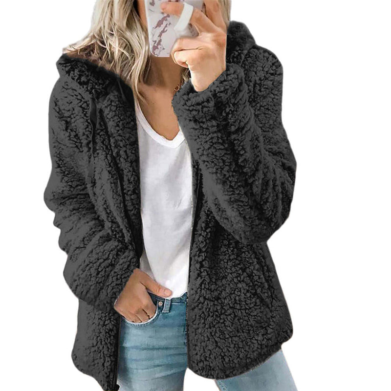 Damen Teddy-Fleece-Mantel – Liora