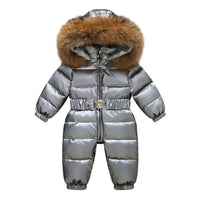 Gefütterter, wasserdichter Winteroverall mit Kapuze und Gürtel – Winterzauber Niko