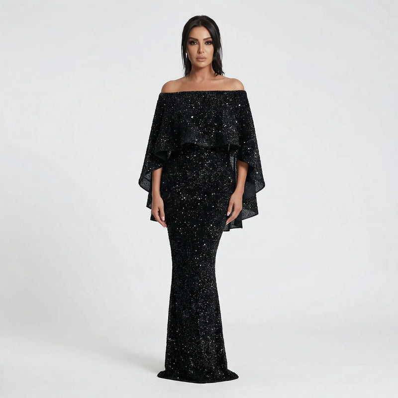 Schimmerndes A-Linie Maxikleid - Jeanne