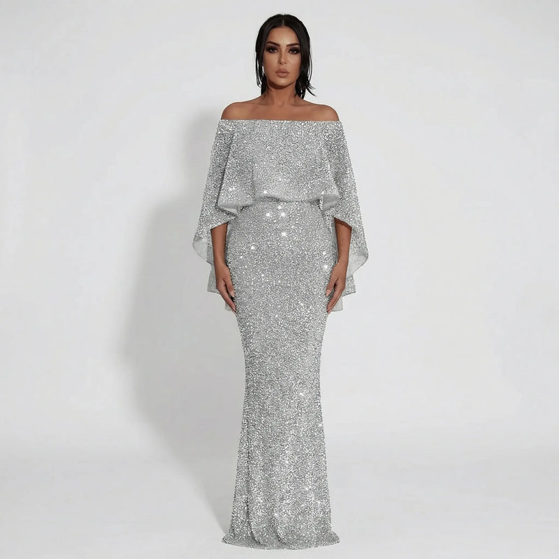 Schimmerndes A-Linie Maxikleid - Jeanne