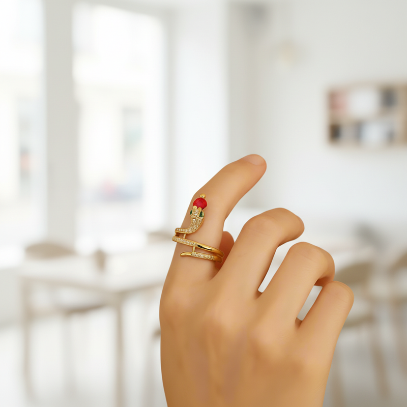 Schlangenring Mit Zirkonia - ZirconRing 