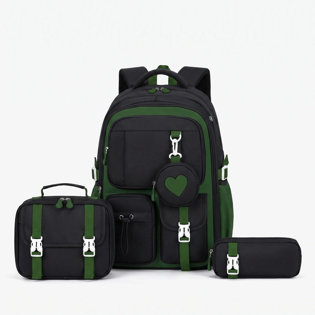 Schulrucksack Mit Geometrischem Muster Und Vielen Fächern - Kinetox