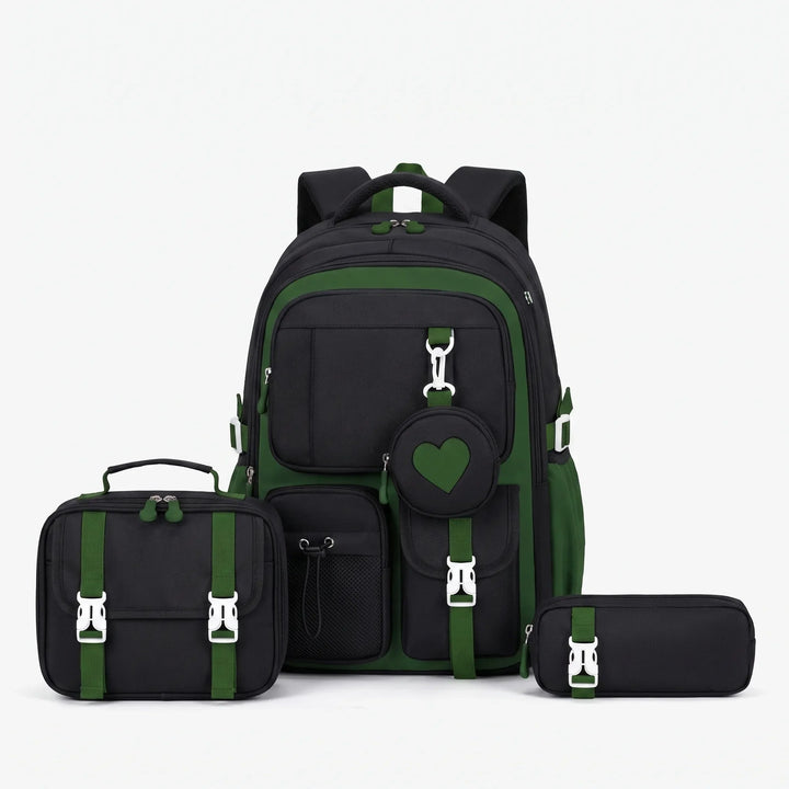 Schulrucksack Mit Geometrischem Muster Und Vielen Fächern - Kinetox