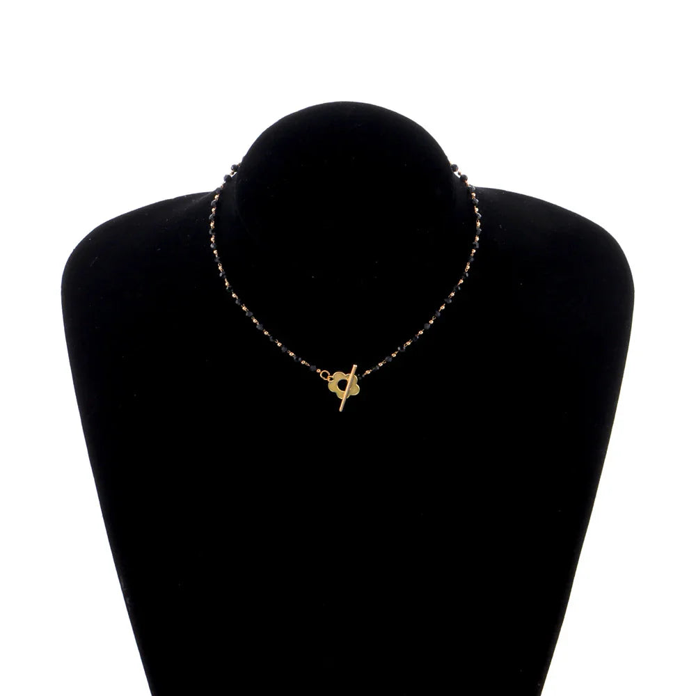 Schwarze Kristallhalskette - CrystalJewelry 