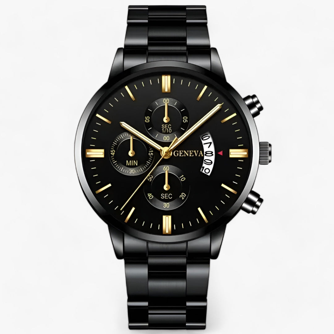 Schwarze Titanstahl Uhr - TitanTime 