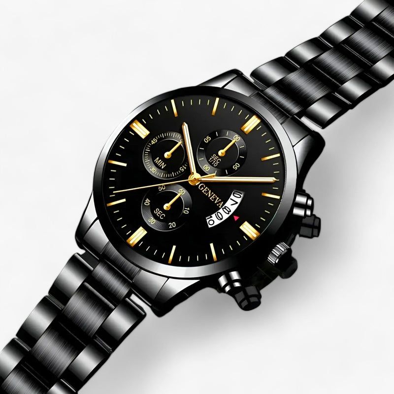 Schwarze Titanstahl Uhr - TitanTime 