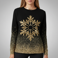Schwarzer Pullover Mit Motiv - Rebecca