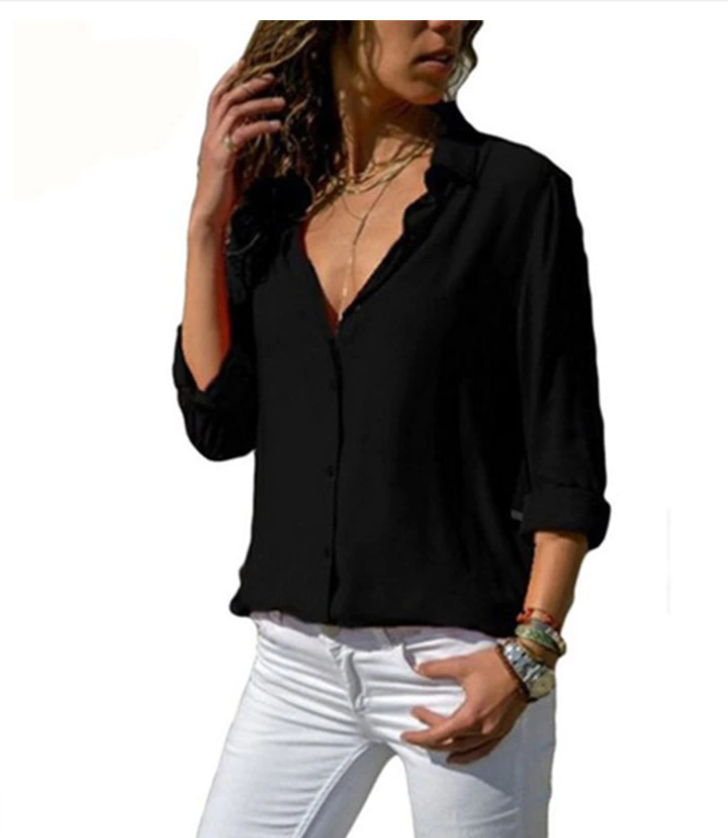 Trendige Damenbluse mit Knopfschluss – Lorena