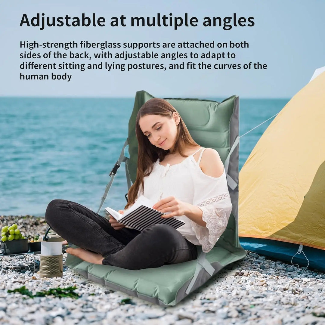 Faltbarer aufblasbarer Sitz mit Rückenlehne für Outdoor-Camping – Taron