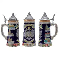 Bierkrug mit Relief & Zinndeckel (0,8 L) – BavariaKrug Oktoberfest 2026