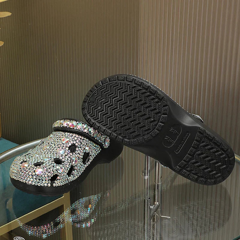 Kristallverzierte Sommer-Damenslipper aus EVA – Alviera