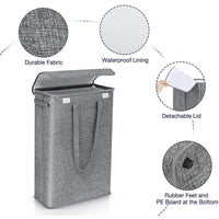 45L Slim Wäschekorb mit Deckel – Neris