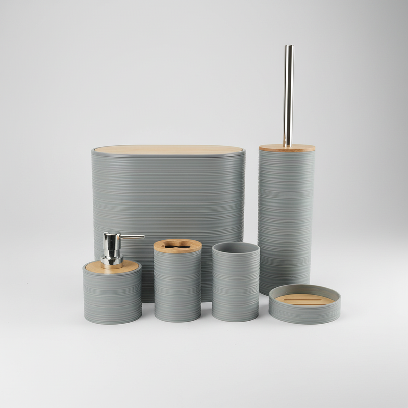 Sechsteiliges Badezimmerzubehör Set - Bamborao
