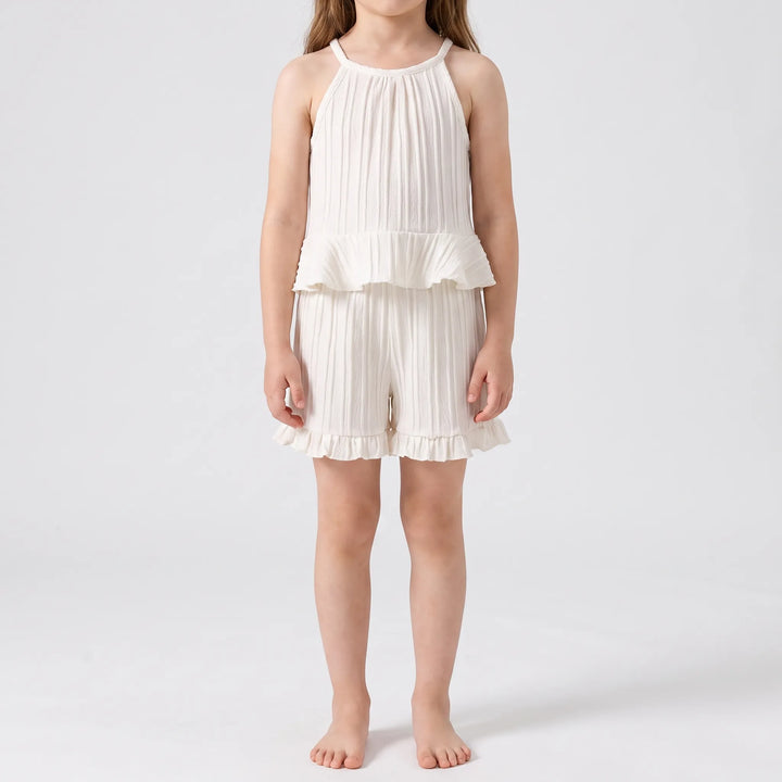 Set Aus Ärmellosem Rüschentop Und Shorts - Glimmera