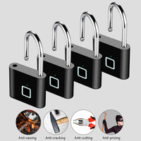 Smart-Fingerabdruck-Vorhängeschloss mit USB-Ladung und wasserdichtem Design – Titan