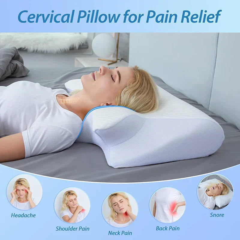2-in-1 viskoelastisches Nackenstützkissen mit ergonomischem Konturdesign – RestAlign