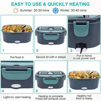 1,5 L Elektrische Lunchbox Lebensmittelwärmer 60W Tragbarer auslaufsicherer Heizgerät – HeatBox