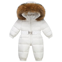 Gefütterter, wasserdichter Winteroverall mit Kapuze und Gürtel – Winterzauber Niko
