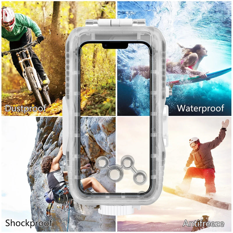Wasserdichte Tauchhülle für iPhone mit 40 m Tiefe Schutz & Touch-Steuerung – AquaShield