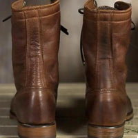 Gefütterte Damen Lederstiefel mit Schnürung – Alvara Herbstedition