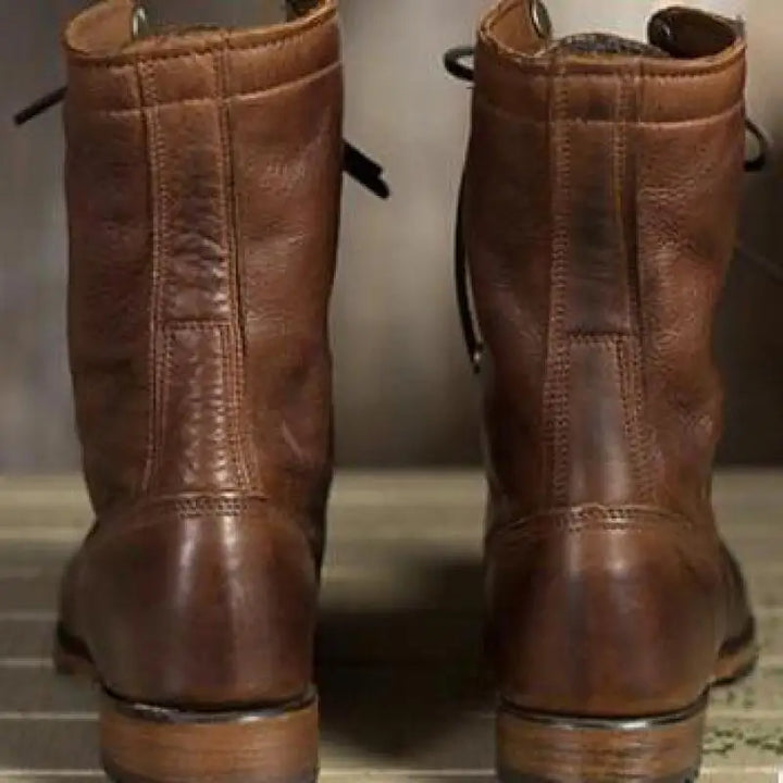 Gefütterte Damen Lederstiefel mit Schnürung – Alvara Herbstedition