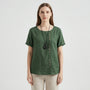 Short-Sleeve Button-Front Blouse - Mindy