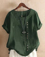 Short-Sleeve Button-Front Blouse - Mindy