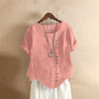 Short-Sleeve Button-Front Blouse - Mindy