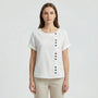Short-Sleeve Button-Front Blouse - Mindy