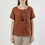 Short-Sleeve Button-Front Blouse - Mindy