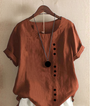 Short-Sleeve Button-Front Blouse - Mindy