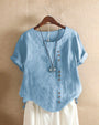 Short-Sleeve Button-Front Blouse - Mindy