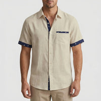 Short-Sleeve Contrast Trim Shirt - Warren