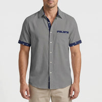 Short-Sleeve Contrast Trim Shirt - Warren