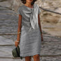 Short-Sleeve Dress With Bow Detail - Regina