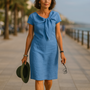 Short Sleeve Bow Detail Shift Dress - Susan