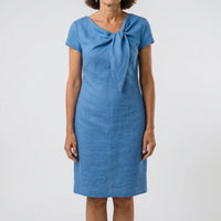Short Sleeve Bow Detail Shift Dress - Susan