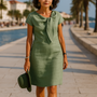 Short Sleeve Bow Detail Shift Dress - Susan