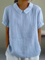 Short Sleeve Collared Women's Top - Maria