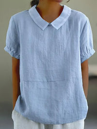 Short Sleeve Collared Women's Top - Maria