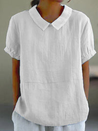 Short Sleeve Collared Women's Top - Maria