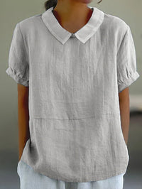 Short Sleeve Collared Women's Top - Maria