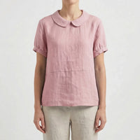 Short Sleeve Collared Women's Top - Maria