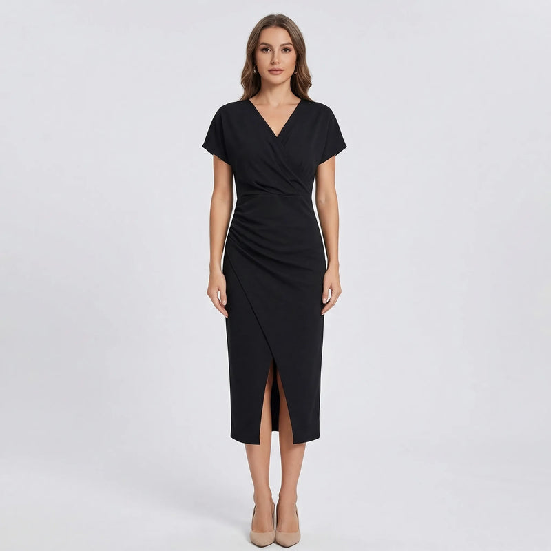 Side-Split Bodycon Midi Dress - Connie