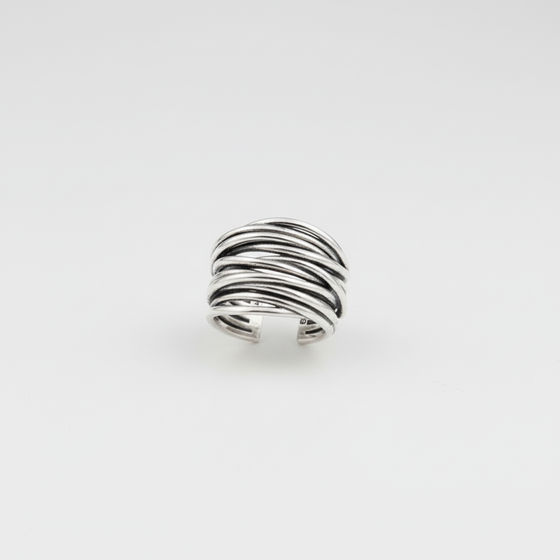 Silberner Schichtenring - LayerRing 