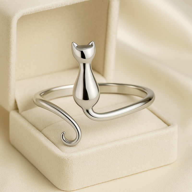 Silberring Mit Katzenmotiv - MidnightRing 